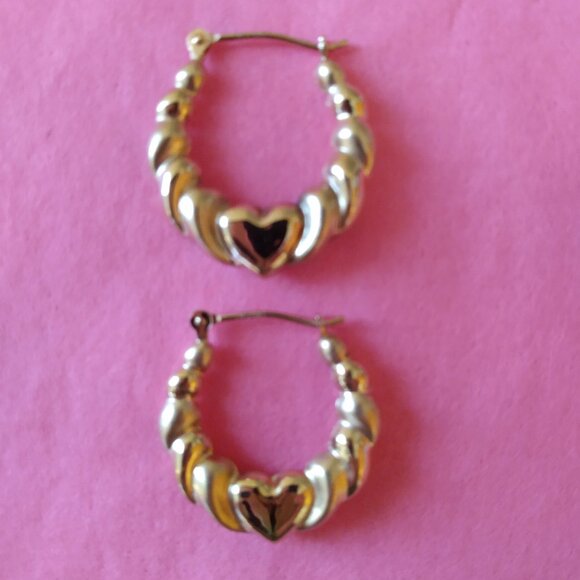 Beautiful solid 14kt  yellow gold, hoops! - Picture 6 of 9